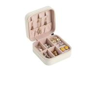 Minimally Designed Accessory Storage Box For Portable Travel And Of Earrings Necklaces Rings And Jewelry Boxes Pour Les Voyages, Le Lavage(White)