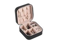 Minimally Designed Accessory Storage Box For Portable Travel And Of Earrings Necklaces Rings And Jewelry Boxes Pour Bagues, Colliers, Et Bracelets(Black)