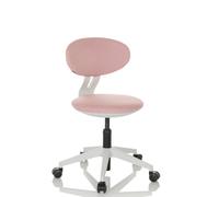 hjh OFFICE Chaise Enfant évolutive MINIMOVO Chaise pivotante réglable en Hauteur, Chaise de Bureau sans accoudoirs, Tissu Rose