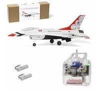 MinimumRC F-16 Thunder-Birds EDF RC Jet, 290 mm Envergure 30 mm Conduit Delta Wing Mixing RC Avion RC avec stabilisation gyroscopique (main droite/moteur brossé/2 batteries)