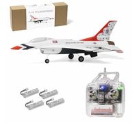 MinimumRC F-16 Thunder-Birds EDF RC Jet, 290 mm Envergure 30 mm Ventilateur conduit Delta Wing Mixing RC Avion avec stabilisation gyroscopique (gauche/moteur brossé/4 batteries)