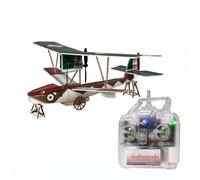 MinimumRC M5 RC hydravion 3 canaux 2,4 GHz Gyro stabilisé biplan 360 mm Envergure à distance pour adultes avec prise d'eau, 1 batterie (accélérateur à gauche)