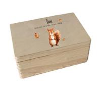 minimutz Boîte à souvenirs en bois multicolore - Personnalisable avec nom - Boîte de rangement pour souvenirs d'enfance de bébé, animaux de la forêt, écureuil, taille L (40 x 30 x 13,55 cm)