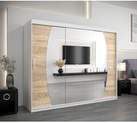MINIO Armoire 250 cm ELYPSE Blanc mat / Chêne Sonoma