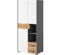 Minio, Armoire "CARINA 1", couleur blanche / chêne nash / graphite clair