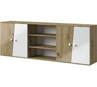 Minio, armoire murale "Nantes" 213 cm, façades brillantes, couleur chêne Artisan/blanc