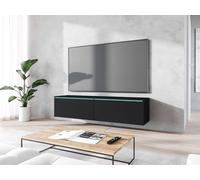 Minio, Armoire TV, Buffet TV "Donna" 140 cm, Debout, Suspendu, Graphite Noir Couleur