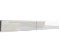Minio, armoire TV "DONNA", Lowboard, 180 cm, avec éclairage LED, pose libre, suspension, blanc mat / blanc brillant
