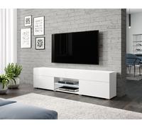 MINIO Armoires TV 180 cm CARE Lowboard | Blanc / Blanc brillant