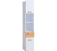 Minio, Bibliothèque "LORETO 3", Étagère, Couleur chêne blanc / nash