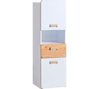 Minio, Bibliothèque "LORETO 4", Étagère, Couleur chêne blanc / nash