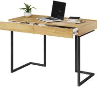 MINIO Bureau 110 cm FELIX 6 Table de bureau | Hikora Natural avec pieds en acier