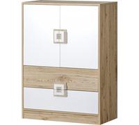 Minio, commode 80 cm, "Nimes", couleur chêne clair / blanc