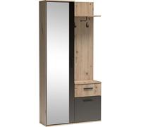 Minio, Ensemble de vestiaires, vestiaire "Alex" 97cm, Chêne Artisan / Couleur noir