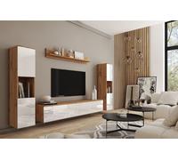 MINIO go for it, 4 pieces, Meuble-paroi "PARMA XL", Wotan/Blanc Couleur