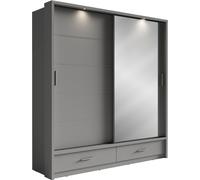 MINIO go for it, Armoire, Armoire à portes coulissantes, "ARTI 5", avec tiroirs, 200cm, Gris Couleur