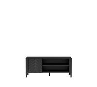 MINIO go for it, Armoire TV "MONZA" 135 cm, une porte, une étagère, deux niches, noir