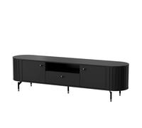 MINIO go for it, Armoire TV "ZAMA" 180 cm, côtés arrondis décoratifs, Couleur noire