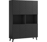 MINIO go for it, Commode haute debout LOKET 4 éléments, 120 noir graphite