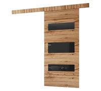 MINIO go for it - Ensemble de porte coulissante CLEAN D 96 cm de large | Montage mural, système de porte coulissante, portes intérieures - Chêne Wotan