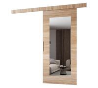 MINIO go for it - Ensemble de porte coulissante CLEAN I 96 cm de large | Montage mural, système de porte coulissante, portes intérieures - chêne Sonoma