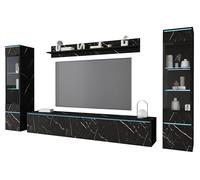 MINIO go for it - Ensemble Meuble Veve 2 I Suspendu ou Debout I 2X Armoire Haute-Vitrine I Planche Basse Murale I Panneau stratifié I sans Éclairage I San Sebastian