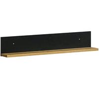 MINIO go for it - Étagère Murale Lamia 12, 90x17,6x18 cm, Étagère en Panneau Stratifié Durable, Résistant à la Saleté et à l'abrasion, Style Moderne, Chêne Wotan/Couleur Noir Mat