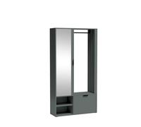 MINIO go for it - Meuble D'entrée avec Miroir 100 cm de Large, Vestiaire D'entrée Milo, Porte Manteau avec Rangement Chaussures, Meuble D'entrée avec Rangement - Pierre Verte