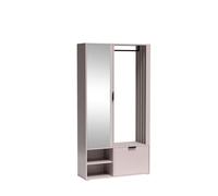 MINIO go for it - Meuble D'entrée avec Miroir 100 cm de Large, Vestiaire D'entrée Milo, Porte Manteau avec Rangement Chaussures, Meuble D'entrée avec Rangement - Cashmere