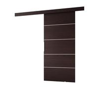 MINIO go for it - Porte Coulissante Interieur avec Rail CLEAN B, Portes Coulissantes Murales Intérieures, Coulis, Complet Raille Doors, Ensemble Porte Interieur (Wengé 76x205 cm)