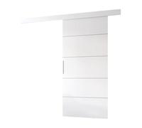 MINIO go for it - Porte Coulissante Interieur avec Rail CLEAN B, Portes Coulissantes Murales Intérieures, Coulis, Complet Raille Doors, Ensemble Porte Interieur (Blanc Mat 86x205 cm)