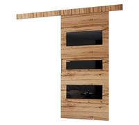 MINIO go for it - Porte Coulissante Interieur avec Rail CLEAN C, Portes Coulissantes Murales Intérieures, Coulis, Complet Raille Doors, Ensemble Porte Interieur (Chêne Wotan 106x205 cm)