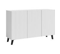 MINIO go for it - Sideboard Commode 120 cm, Commode Rangement à 3 Portes, Commode Loket, Commode Salon, Meuble Commode, Meuble de Salon - Commode Blanche