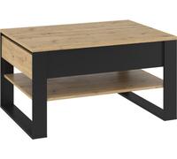 MINIO go for it, Table basse, "QUANT 9", 100cm, Chêne Artisan /Couleur noire