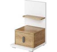 MINIO go for it, table de nuit, armoire, gauche "SIMI", 43cm, Hikora naturel/ blanc couleur