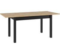 MINIO go for it, Table de salle à manger, Table à rallonges, "QUANT 10", 140x186 cm, Chêne Artisan / Couleur noir