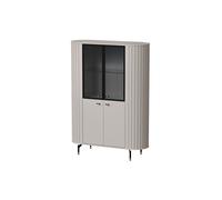 MINIO go for it, vitrine haute "ZAMA" 155 / 112,3 / 40 cm, avec portes vitrées, côtés arrondis décoratifs, couleur Cashmire