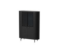 MINIO go for it, vitrine haute "ZAMA" 155 / 112,3 / 40 cm, avec portes vitrées, côtés arrondis décoratifs, couleur noire