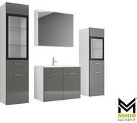 MINIO, meuble de salle de bains "MARIT 2", avec lavabo, blanc / gris brillant