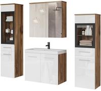 Minio, meubles de salle de bains "MARIT 2", chêne wotan / blanc brillant