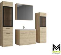 MINIO, meubles de salle de bains "MARIT 2", ensemble de meubles de salle de bains, avec lavabo, chêne San Remo