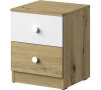 Minio, table de nuit "Nantes" 40 cm, Artisan chêne/blanc mat couleur