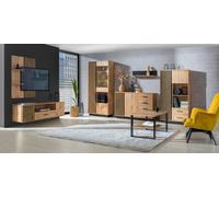 MINIO Vitrine 90 cm avec éclairage LED LAMIA 3 Chêne Wotan / Noir mat couleur