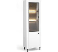Minio, vitrine "ASSO 3", avec éclairage LED, porte vitrée, couleur blanche