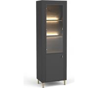 Minio, vitrine "ASSO 3", avec éclairage LED, porte vitrée, couleur noire