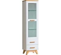Minio, Vitrine "SEVEN 4", Blanc Pin Anndersen / Chêne Nash couleur