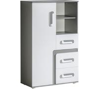 Minio, Vitrine, Vitrine haute 85 cm, "Arezzo", Anthracite / Blanc couleur