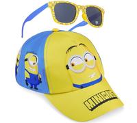 Minion Casquette Baseball et Lunette de Soleil Enfant Garcon avec Protection UV, Léger Sports et Voyage Accessoires, Ete Cadeau Garcon (Jaune Minions)