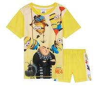 MINIONS Court Pyjama Garçon, 2 Pièces Pyjashort Été Set - Cadeau Garçon (Jaune/Multicolore, 7-8 Ans)