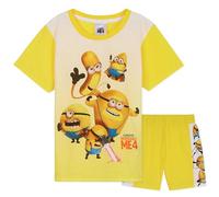 MINIONS Court Pyjama Garçon, 2 Pièces Pyjashort Été Set - Cadeau Garçon (Moutarde/Jaune, 9-10 Ans)